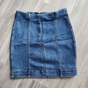Free People Blue Mini Jeans Skirt Size 2